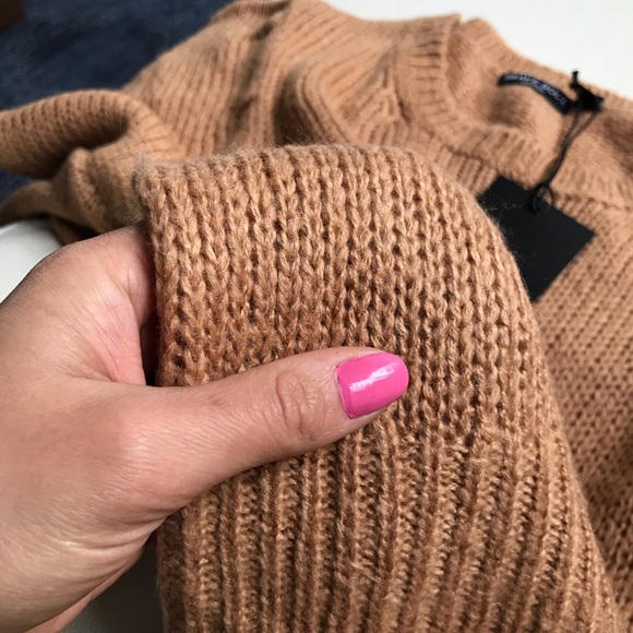 🍂 BRAVE SOUL TAN KNIT PUFF SLEEVE SWEATER! - Picture 7 of 15